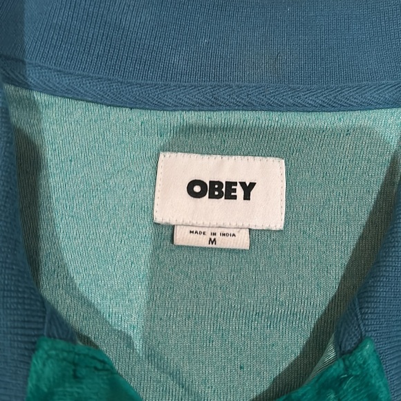 Obey Velour Striped Collared Shirt - Picture 3 of 6